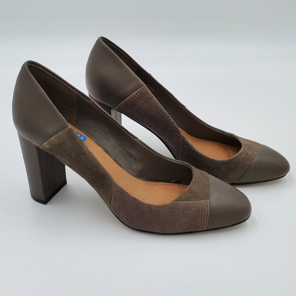 Tahari Shoes - Tahari Elroy snakeskin & suede block heels